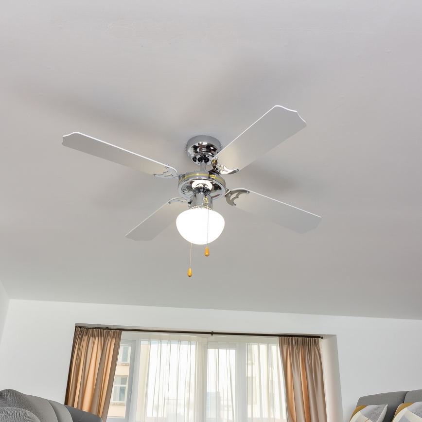ZEVENTI - Ventoinha de teto NAVAGIO 1xE27/60W/230V preto/branco