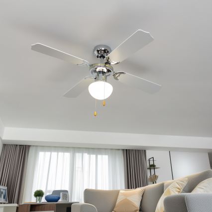 ZEVENTI - Ventoinha de teto NAVAGIO 1xE27/60W/230V preto/branco