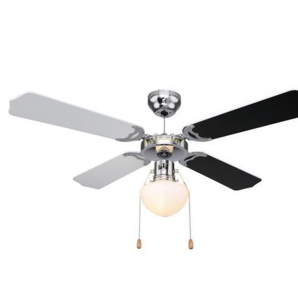 ZEVENTI - Ventoinha de teto NAVAGIO 1xE27/60W/230V preto/branco