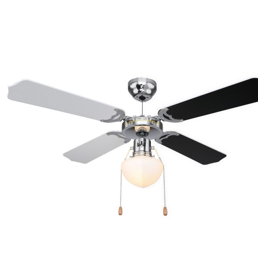 ZEVENTI - Ventoinha de teto NAVAGIO 1xE27/60W/230V preto/branco