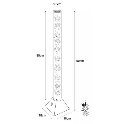 Zuma Line - Candeeiro de chão LED RGB LED/3,6W/5V
