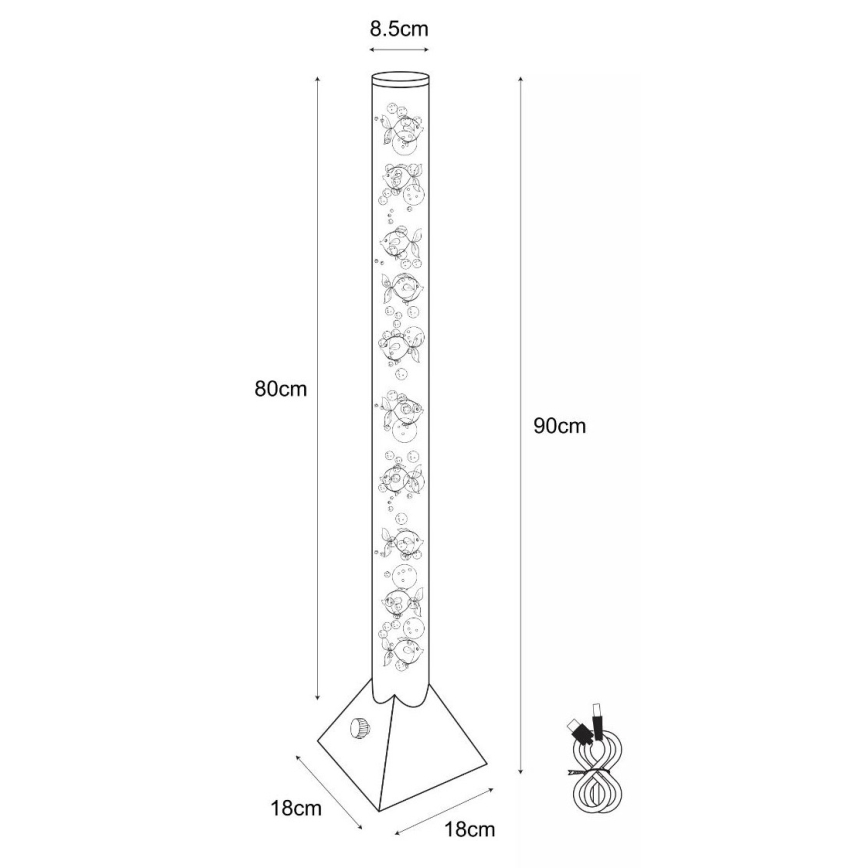 Zuma Line - Candeeiro de chão LED RGB LED/3,6W/5V