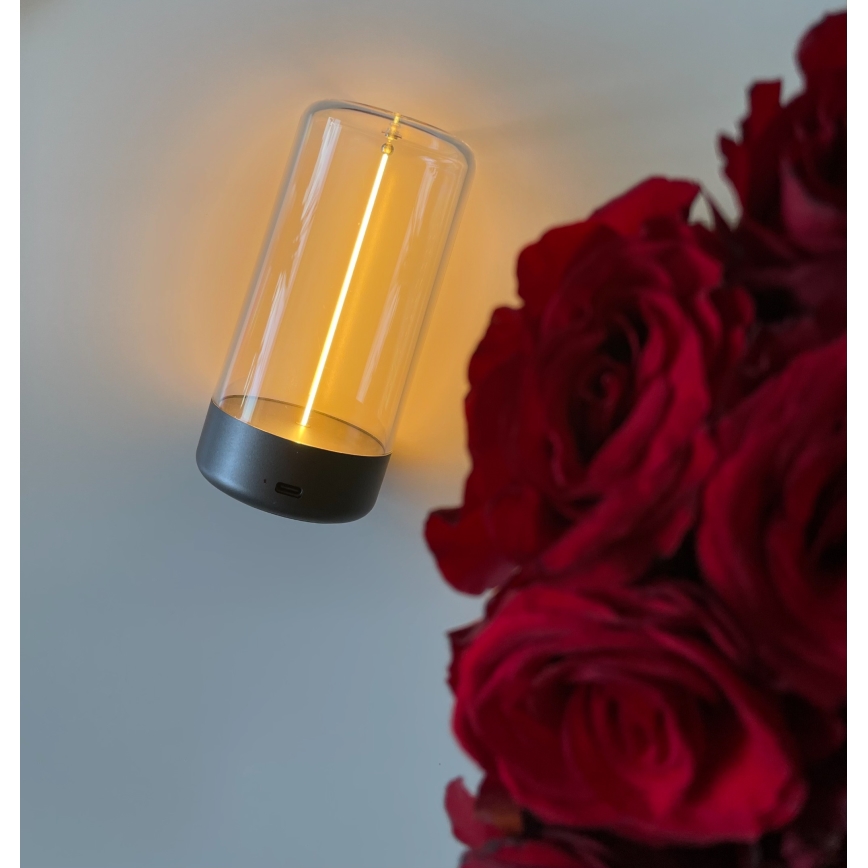 Zuma Line - Candeeiro de mesa LED com regulação LED/0,5W/230V preto IP54