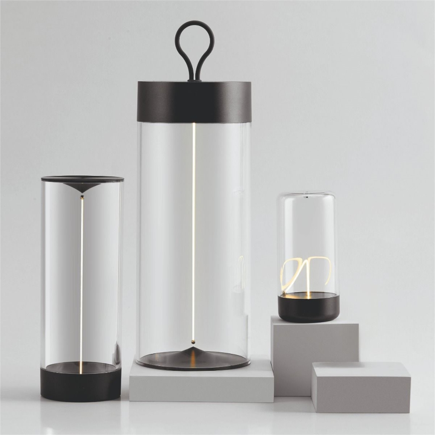 Zuma Line - Candeeiro de mesa LED com regulação LED/1,2W/230V cinzento IP54
