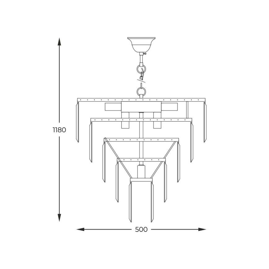 Zuma Line - Candeeiro suspenso 10xE14/40W/230V dourada