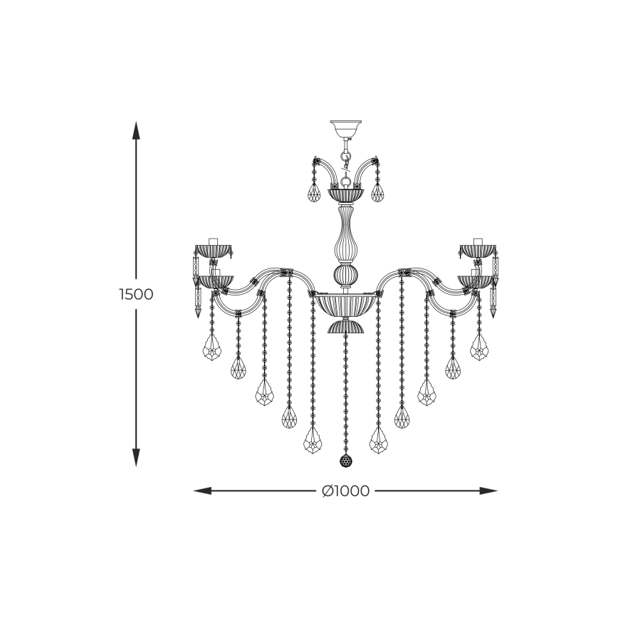 Zuma Line - Candeeiro suspenso 15xE14/40W/230V