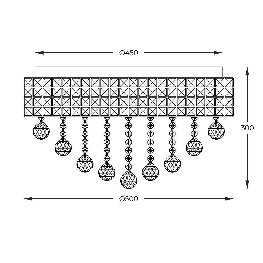 Zuma Line - Iluminação de teto 9xG9/25W/230V diâmetro 50 cm cromado brilhante