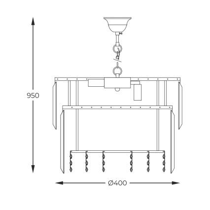 Zuma Line - Candeeiro suspenso 8xE14/40W/230V diâmetro 40 cm dourado