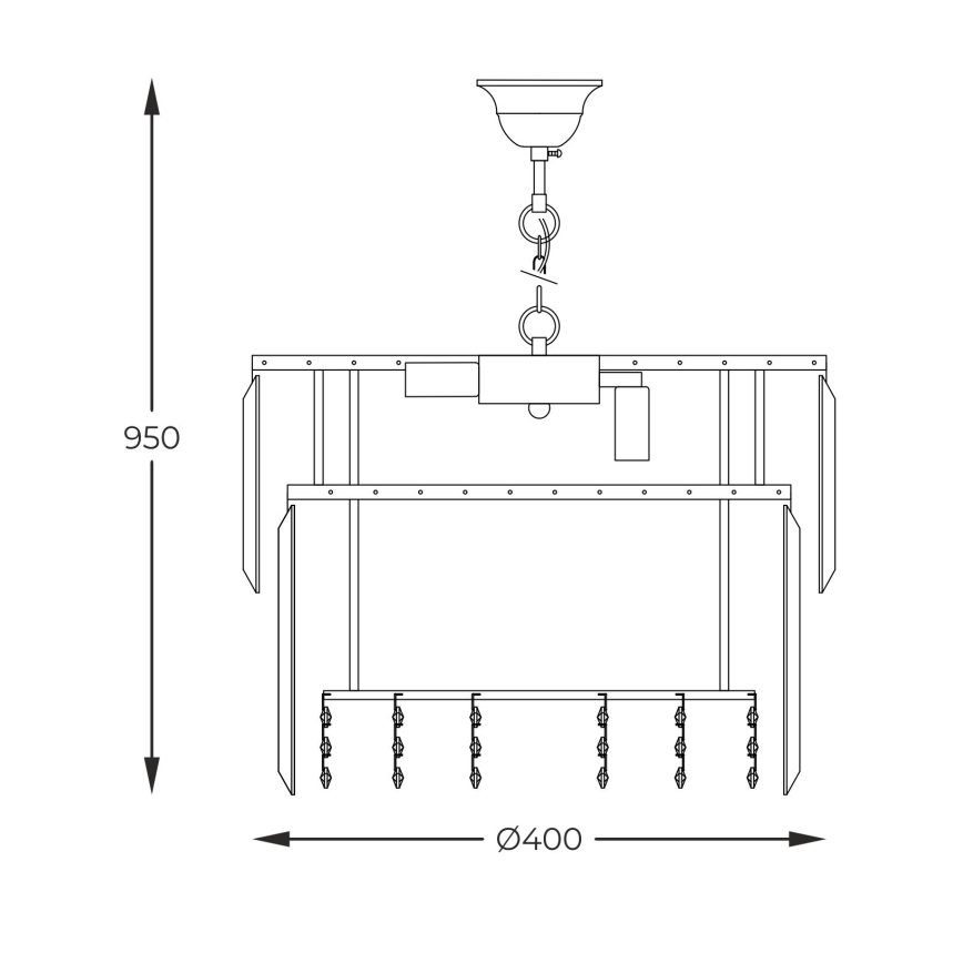 Zuma Line - Candeeiro suspenso 8xE14/40W/230V diâmetro 40 cm dourado