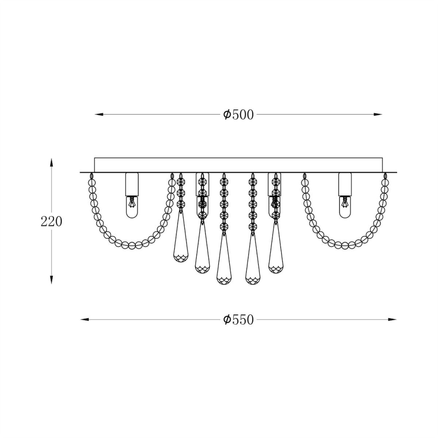 Zuma Line - Iluminação de teto 8xG9/25W/230V diâmetro 55 cm cromado brilhante