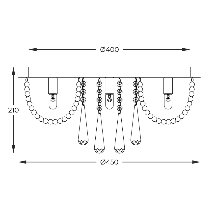 Zuma Line - Iluminação de teto 6xG9/25W/230V diâmetro 45 cm cromado brilhante