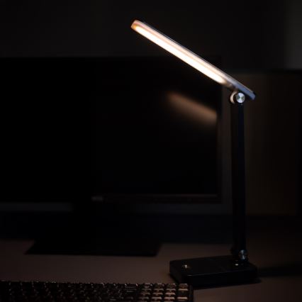 Zuma Line - Candeeiro de mesa LED/8W/1200 mAh 3000/4500/6000K CRI 90 preto