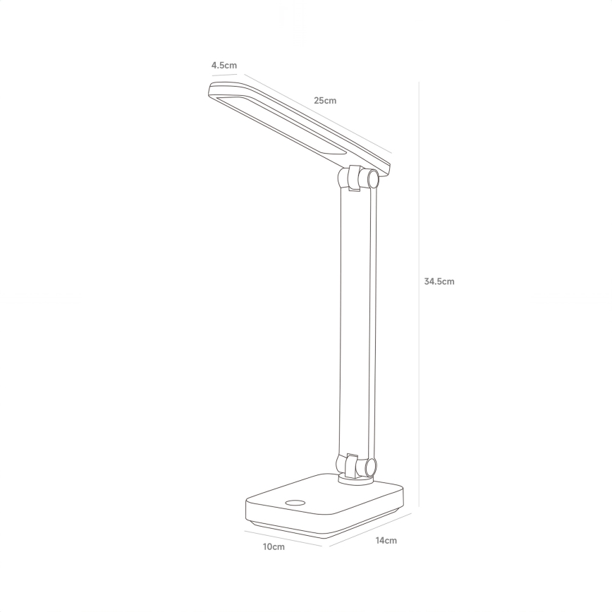 Zuma Line - Candeeiro de mesa LED/8W/1200 mAh 3000/4500/6000K CRI 90 preto