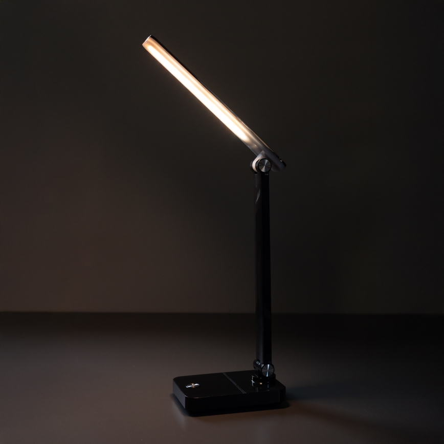 Zuma Line - Lâmpada de mesa recarregável LED/8W/1200 mAh 3000/4500/6000K CRI 90 preta