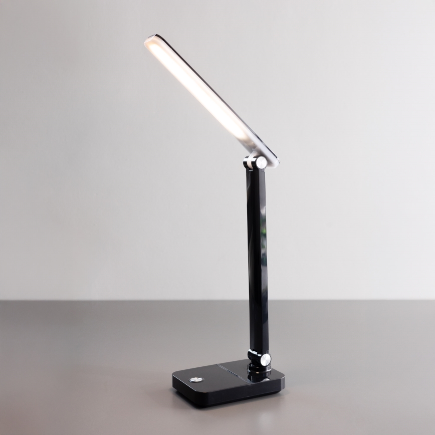 Zuma Line - Lâmpada de mesa recarregável LED/8W/1200 mAh 3000/4500/6000K CRI 90 preta