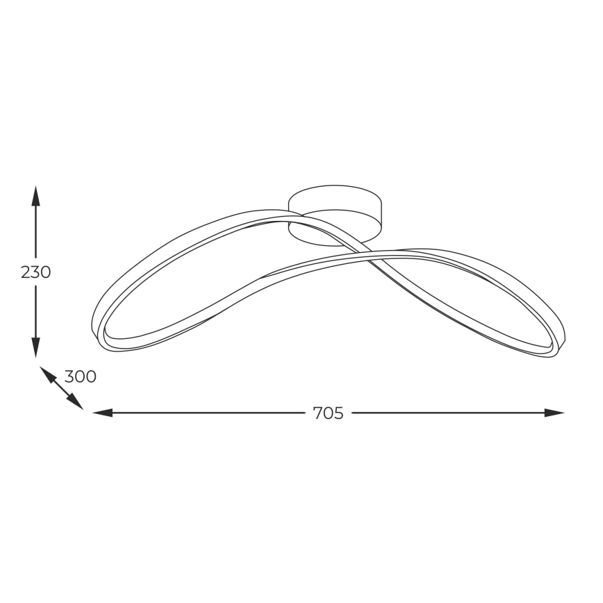 Zuma Line - Candeeiro  integrado LED LED/45W/230V 3000/4000/6000K preto