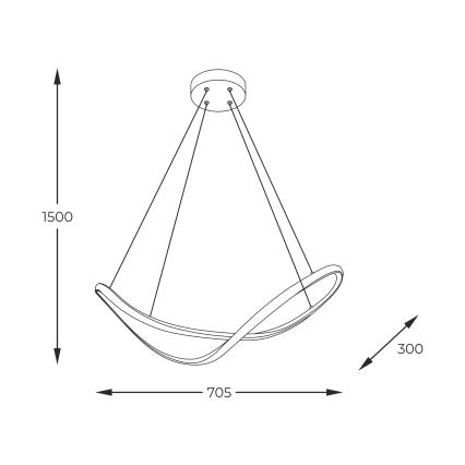 Zuma Line - Candeeiro suspenso LED LED/45W/230V 3000/4000/6000K preto