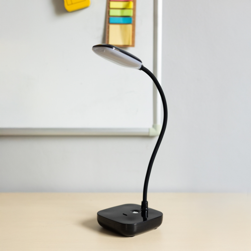 Zuma Line - Candeeiro de mesa LED/7W/1200 mAh 3000/4500/6000K preto