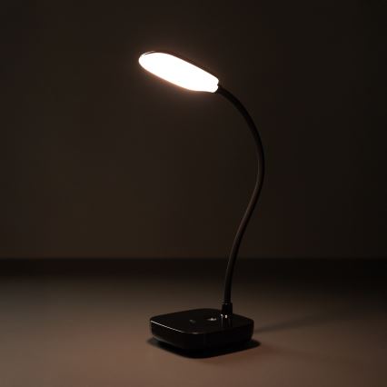 Zuma Line - Candeeiro de mesa LED/7W/1200 mAh 3000/4500/6000K preto