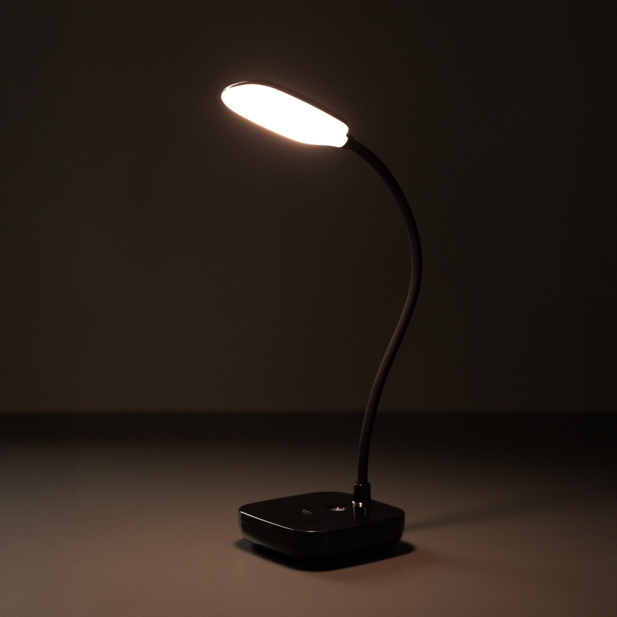 Zuma Line - Candeeiro de mesa LED/7W/1200 mAh 3000/4500/6000K preto