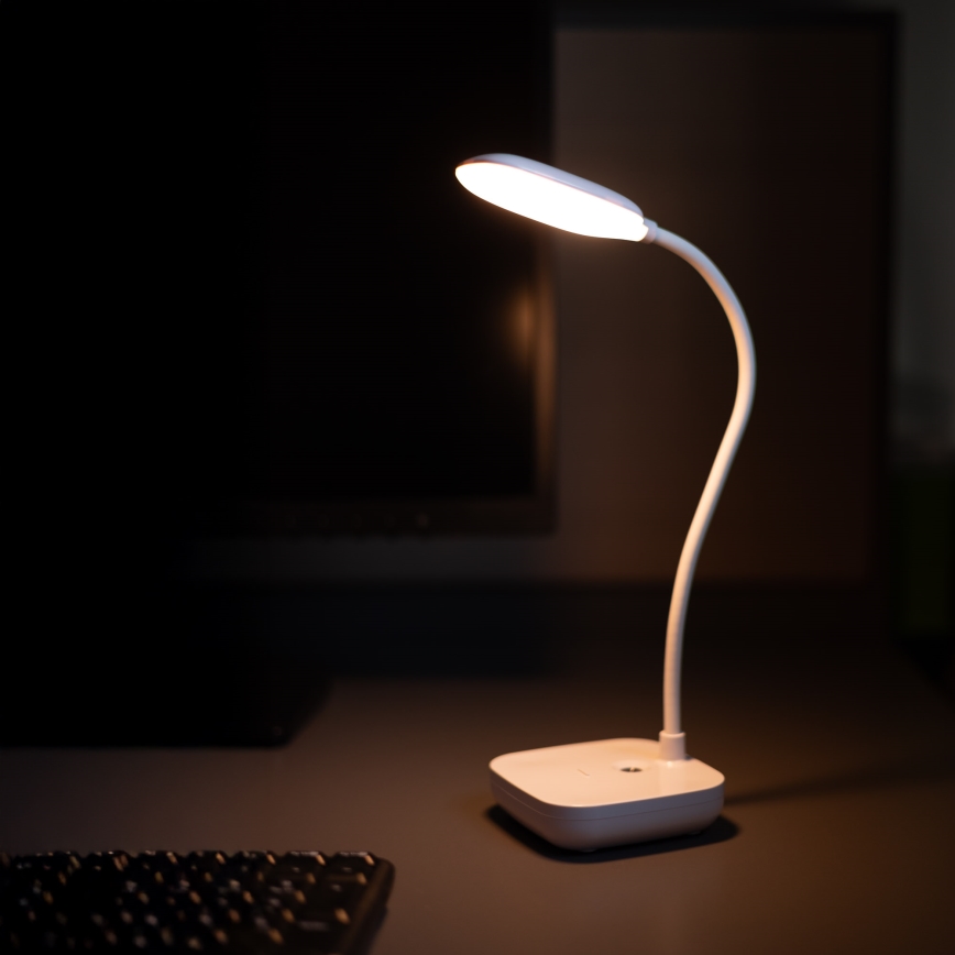 Zuma Line - Candeeiro de mesa LED/7W/1200 mAh 3000/4500/6000K branco