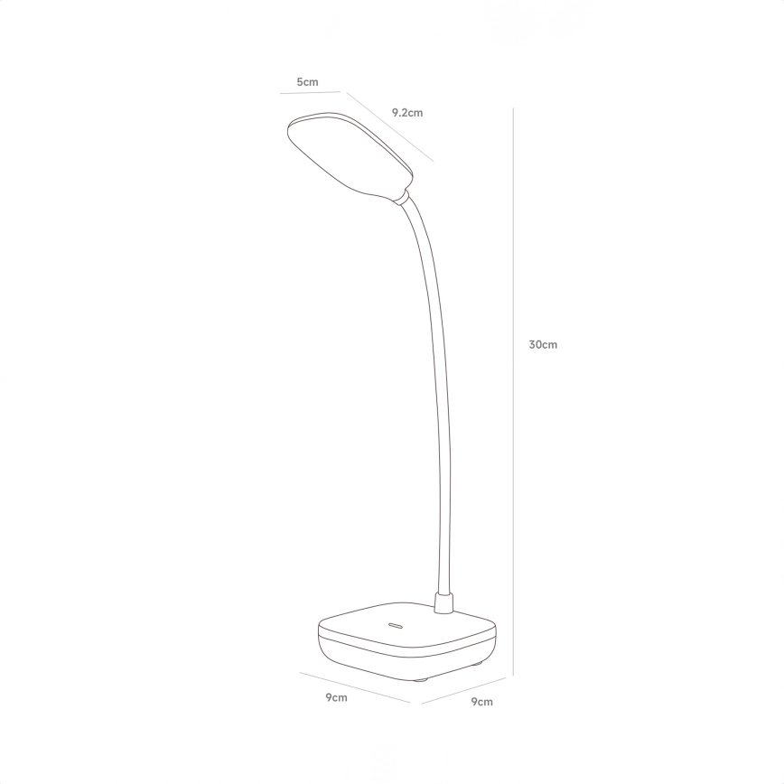 Zuma Line - Candeeiro de mesa LED/7W/1200 mAh 3000/4500/6000K branco