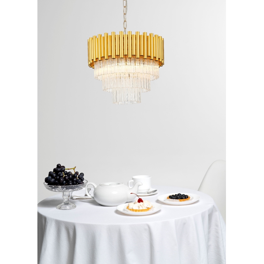Zuma Line - Candeeiro suspenso 4xE14/40W/230V dourado