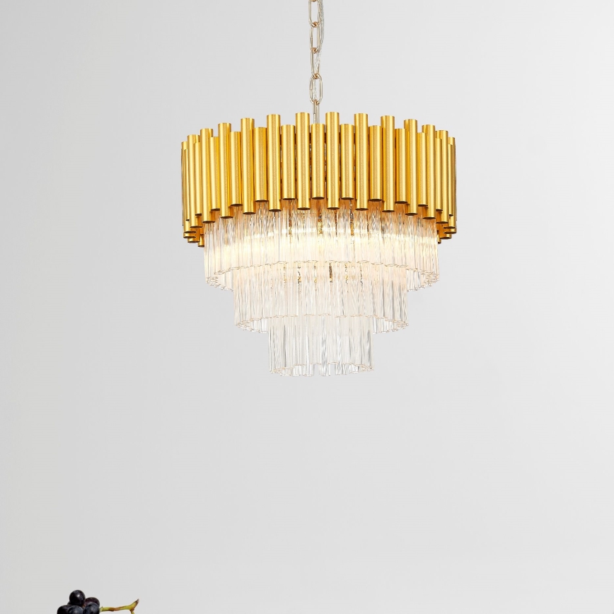 Zuma Line - Candeeiro suspenso 4xE14/40W/230V dourado