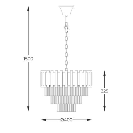 Zuma Line - Candeeiro suspenso 4xE14/40W/230V dourado