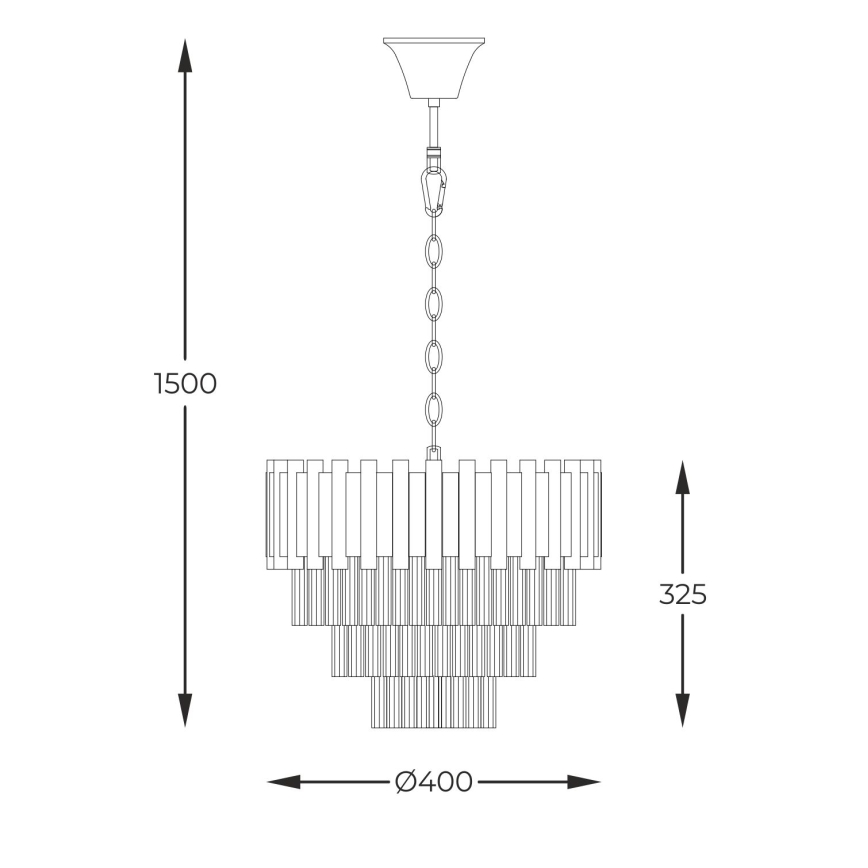 Zuma Line - Candeeiro suspenso 4xE14/40W/230V dourado