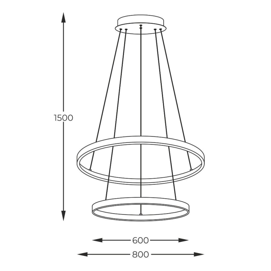 Zuma Line - Candeeiro suspenso LED LED/60W/230V 3000/4000/6000K diâmetro 80 cm preto