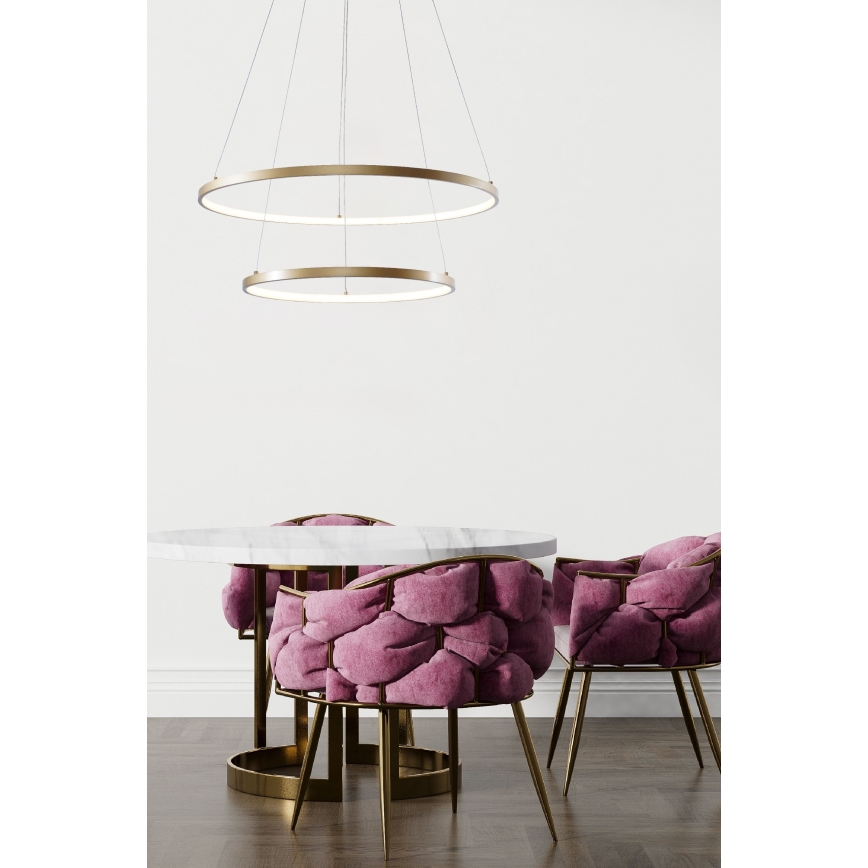 Zuma Line - Candeeiro suspenso LED LED/60W/230V 3000/4000/6000K diâmetro 80 cm dourado