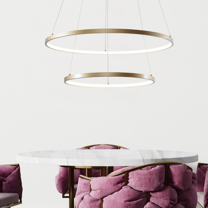 Zuma Line - Candeeiro suspenso LED LED/60W/230V 3000/4000/6000K diâmetro 80 cm dourado