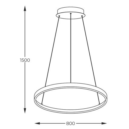 Zuma Line - Candeeiro suspenso LED LED/36W/230V 3000/4000/6000K diâmetro 80 cm dourado