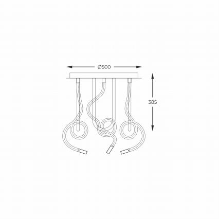 Zuma Line - Candeeiro  integrado LED LED/45W/230V 3000/4000/6000K preto