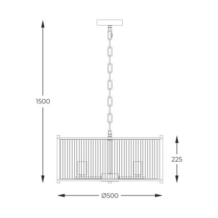 Zuma Line - Candeeiro suspenso 3xE27/40W/230V cromado brilhante