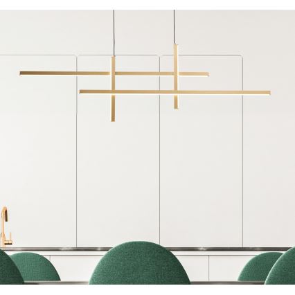 Zuma Line - Candeeiro suspenso LED LED/42W/230V 3000/4000/6000K dourado