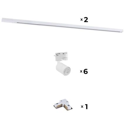 Zuma Line - Foco para sistema de carril 6xGU10/10W/230V branco + acessórios para carril