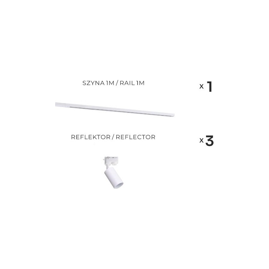 Zuma Line - Candeeiro para calha 3xGU10/35W/230V, branco
