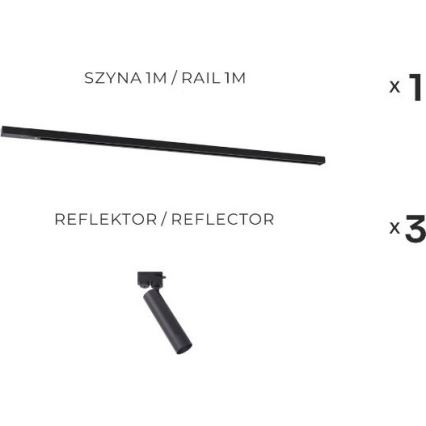 Zuma Line - Foco para calha 3x GU10/35W/230V, preto