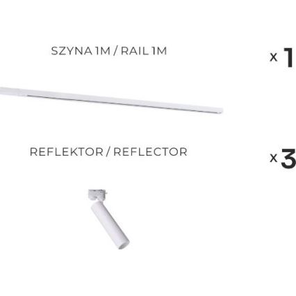Zuma Line - Spot para sistema de trilho 3xGU10/35W/230V branco