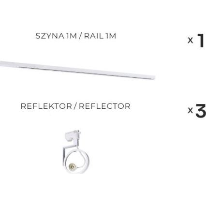 Zuma Line - Foco para sistema de calha 3xGU10/15W/230V branco