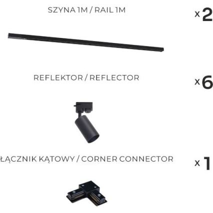 Zuma Line - Spot para sistema de trilho 6xGU10/35W/230V preta