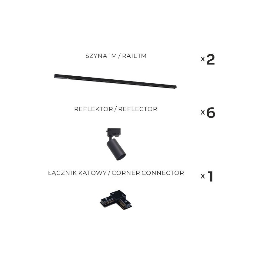 Zuma Line - Spot para sistema de trilho 6xGU10/35W/230V preta