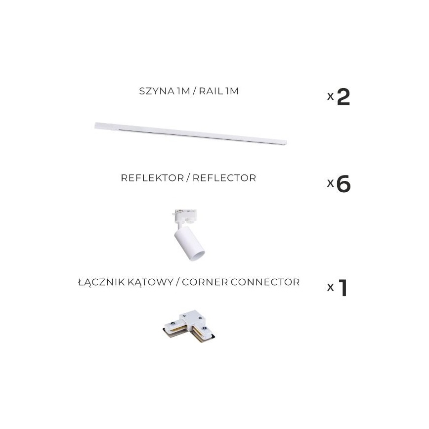 Zuma Line - Foco para sistema de calha 6xGU10/35W/230V branco