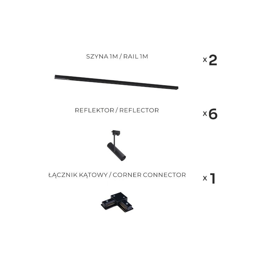 Zuma Line - Luminária de trilho com 6 focos GU10/35W/230V, preta