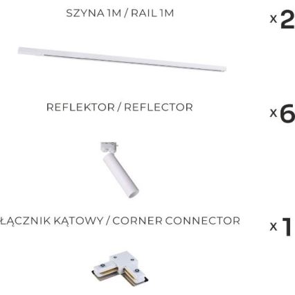 Zuma Line - Spot para calha 6xGU10/35W/230V branco
