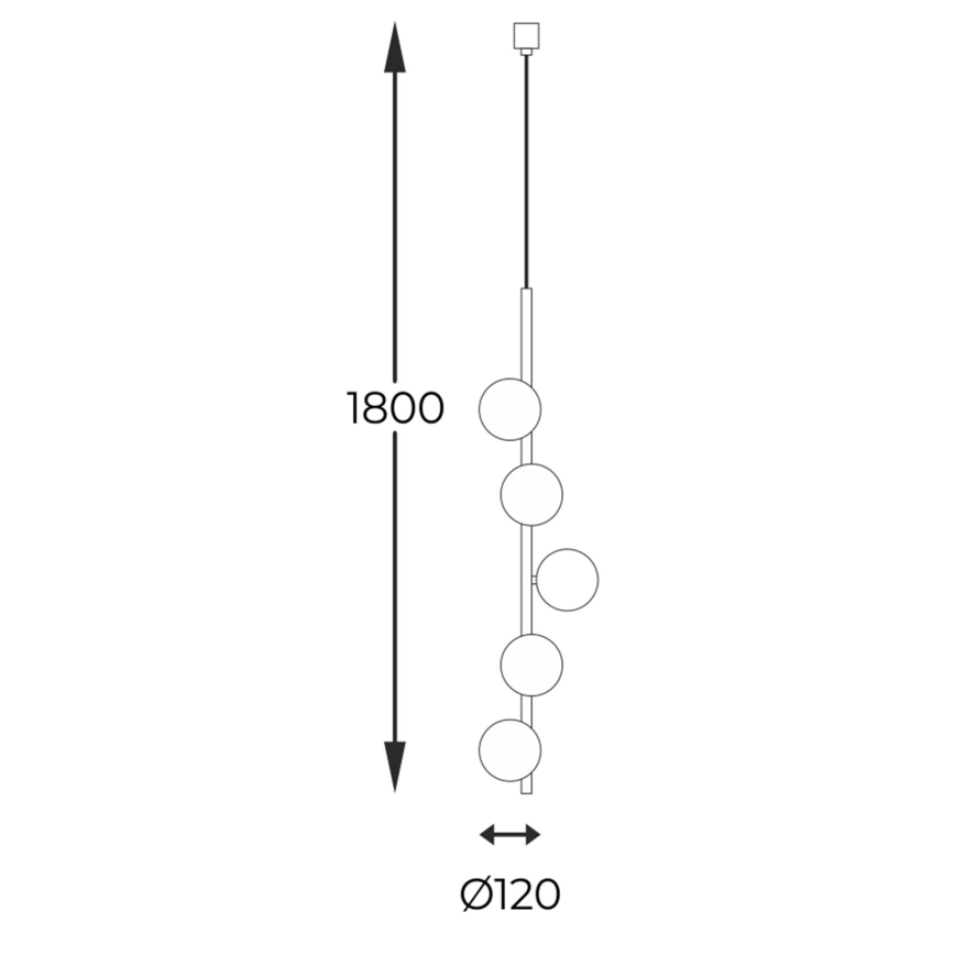 Zuma Line - Candeeiro suspenso 5xG9/40W/230V