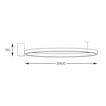 Zuma Line - Iluminação de teto LED LED/40W/230V 3000/4000/6000K diâmetro 90 cm preto