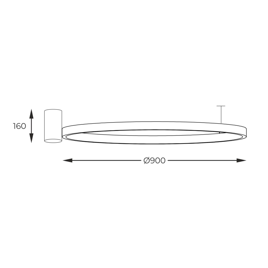 Zuma Line - Iluminação de teto LED LED/40W/230V 3000/4000/6000K diâmetro 90 cm preto